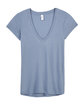 Alternative Ladies' Slinky-Jersey V-Neck T-Shirt stonewash blue FlatFront