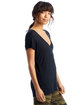 Alternative Ladies' Slinky-Jersey V-Neck T-Shirt black ModelSide