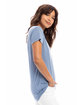 Alternative Ladies' Slinky-Jersey V-Neck T-Shirt stonewash blue ModelSide