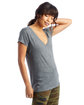 Alternative Ladies' Slinky-Jersey V-Neck T-Shirt ash heather ModelSide