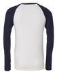 Bella + Canvas Men's Jersey Long-Sleeve Baseball T-Shirt white/ navy FlatBack