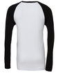 Bella + Canvas Men's Jersey Long-Sleeve Baseball T-Shirt white/ black FlatBack
