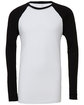 Bella + Canvas Men's Jersey Long-Sleeve Baseball T-Shirt white/ black FlatFront