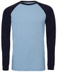 Bella + Canvas Men's Jersey Long-Sleeve Baseball T-Shirt baby blue/ navy FlatFront