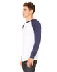 Bella + Canvas Men's Jersey Long-Sleeve Baseball T-Shirt white/ navy ModelSide