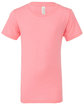 Bella + Canvas Youth CVC Jersey T-Shirt neon pink OFFront
