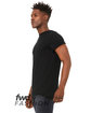 Bella + Canvas FWD Fashion Unisex Jersey Rolled Cuff T-Shirt BLACK ModelSide