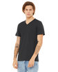 Bella + Canvas Unisex Jersey Short-Sleeve V-Neck T-Shirt dark grey ModelQrt