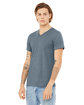 Bella + Canvas Unisex CVC Jersey V-Neck T-Shirt heather slate ModelQrt