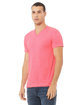 Bella + Canvas Unisex CVC Jersey V-Neck T-Shirt neon pink ModelQrt