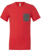 Bella + Canvas Men's Jersey Short-Sleeve Pocket T-Shirt hthr red/ dp hth FlatFront