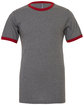 Bella + Canvas Men's Jersey Short-Sleeve Ringer T-Shirt dp hthr/ cardnal OFFront