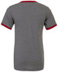 Bella + Canvas Men's Jersey Short-Sleeve Ringer T-Shirt dp hthr/ cardnal OFBack