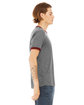 Bella + Canvas Men's Jersey Short-Sleeve Ringer T-Shirt dp hthr/ cardnal ModelSide
