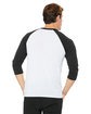 Bella + Canvas Unisex 3/4-Sleeve Baseball T-Shirt wht flk/ chr trb ModelBack