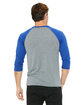Bella + Canvas Unisex 3/4-Sleeve Baseball T-Shirt GRY/ T RY TRBLND ModelBack