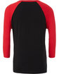 Bella + Canvas Unisex 3/4-Sleeve Baseball T-Shirt black/ red FlatBack