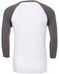 Bella + Canvas Unisex 3/4-Sleeve Baseball T-Shirt WHITE/ ASPHALT FlatBack
