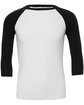 Bella + Canvas Unisex 3/4-Sleeve Baseball T-Shirt  FlatFront