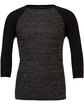 Bella + Canvas Unisex 3/4-Sleeve Baseball T-Shirt BLACK MRBLE/ BLK FlatFront