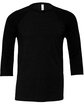 Bella + Canvas Unisex 3/4-Sleeve Baseball T-Shirt blk heather/ blk OFFront