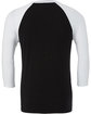 Bella + Canvas Unisex 3/4-Sleeve Baseball T-Shirt black/ white OFBack