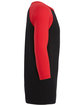 Bella + Canvas Unisex 3/4-Sleeve Baseball T-Shirt BLACK/ RED OFSide