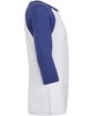 Bella + Canvas Unisex 3/4-Sleeve Baseball T-Shirt WHT FLK/ NVY TRB OFSide