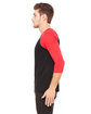 Bella + Canvas Unisex 3/4-Sleeve Baseball T-Shirt black/ red ModelSide