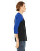 Bella + Canvas Unisex 3/4-Sleeve Baseball T-Shirt BLACK/ TRUE ROYL ModelSide
