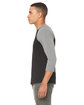Bella + Canvas Unisex 3/4-Sleeve Baseball T-Shirt BLACK/ DEEP HTHR ModelSide