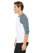 Bella + Canvas Unisex 3/4-Sleeve Baseball T-Shirt WHITE/ DENIM ModelSide