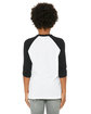 Bella + Canvas Youth 3/4-Sleeve Baseball T-Shirt white/ black ModelBack
