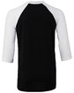 Bella + Canvas Youth 3/4-Sleeve Baseball T-Shirt BLACK/ WHITE FlatBack