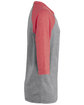 Bella + Canvas Youth 3/4-Sleeve Baseball T-Shirt GREY/ RED TRBLND OFSide