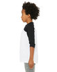 Bella + Canvas Youth 3/4-Sleeve Baseball T-Shirt white/ black ModelSide