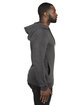 Threadfast Apparel Unisex Ultimate Fleece Pullover Hooded Sweatshirt charcoal heather ModelSide