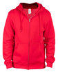 Threadfast Apparel Unisex Ultimate Fleece Full-Zip Hooded Sweatshirt red OFFront