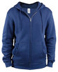 Threadfast Apparel Unisex Ultimate Fleece Full-Zip Hooded Sweatshirt navy OFFront