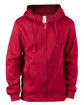 Threadfast Apparel Unisex Ultimate Fleece Full-Zip Hooded Sweatshirt burgundy OFFront