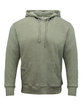 Threadfast Apparel Unisex Triblend French Terry Hoodie ARMY HEATHER OFFront