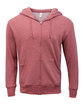 Threadfast Apparel Unisex Triblend French Terry Full-Zip CARDINAL HEATHER OFFront