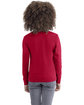 Next Level Apparel Youth Cotton Long Sleeve T-Shirt red ModelBack
