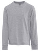 Next Level Apparel Youth Cotton Long Sleeve T-Shirt heather gray OFFront