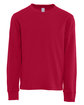 Next Level Apparel Youth Cotton Long Sleeve T-Shirt red OFFront