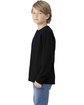 Next Level Apparel Youth Cotton Long Sleeve T-Shirt black ModelSide
