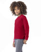Next Level Apparel Youth Cotton Long Sleeve T-Shirt red ModelSide