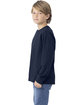 Next Level Apparel Youth Cotton Long Sleeve T-Shirt midnight navy ModelSide