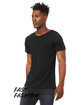 Bella + Canvas FWD Fashion Unisex Triblend Raw Neck T-Shirt solid blk trblnd ModelQrt