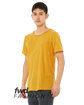 Bella + Canvas FWD Fashion Unisex Triblend Raw Neck T-Shirt mustard triblend ModelQrt